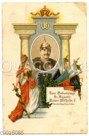 Postkarte auf den Geburtstag Kaiser Wilhlem II.