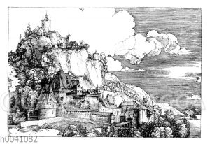 Landschaft mit Burg in einem Kupferstich von Albrecht Dürer