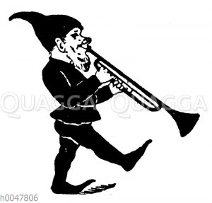 Vignette: Zwerg mit Trompete