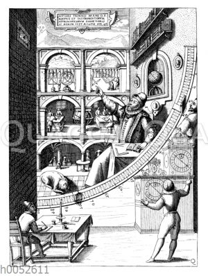 Tycho Brahe in seiner Sternwarte auf der schwedischen Insel Ven