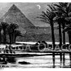 Cheops-Pyramide in Gizeh mit Palmen