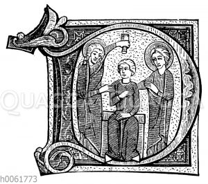 Verziertes D aus einem Psalterium des XIII Jahrh. im Germanischen Museum zu Nürnberg