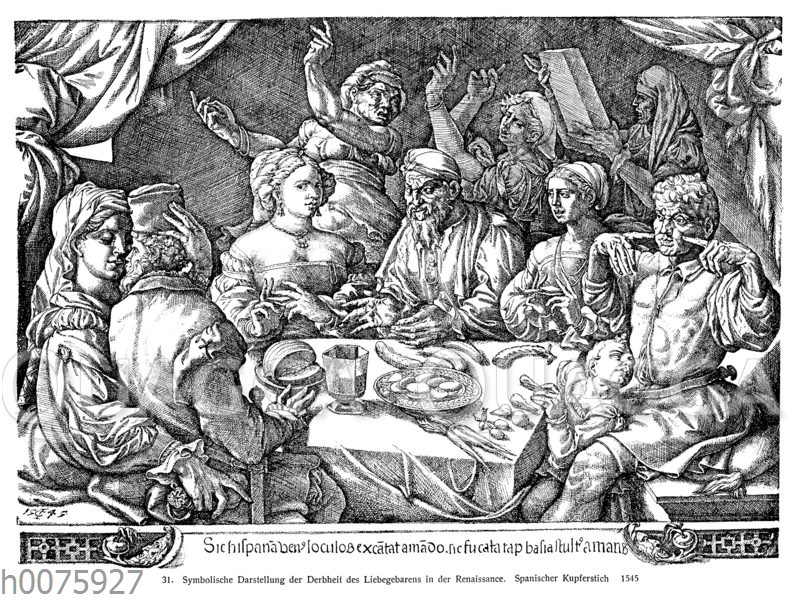 Symbolische Darstellung der Derbheit des Liebesgebarens in der Renaissance