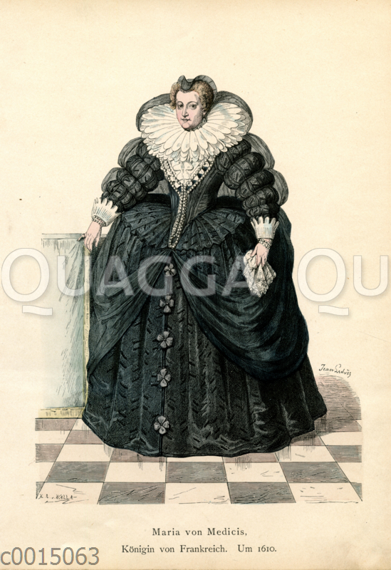 Maria von Medicis, Königin von Frankreich, um 1610 Quagga Illustrations