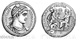 Bronzemedaillon mit dem Porträt des Constantinus