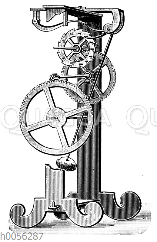 Apparat zur Demonstration der Einwirkung des Pendels auf die Hemmung der Uhr