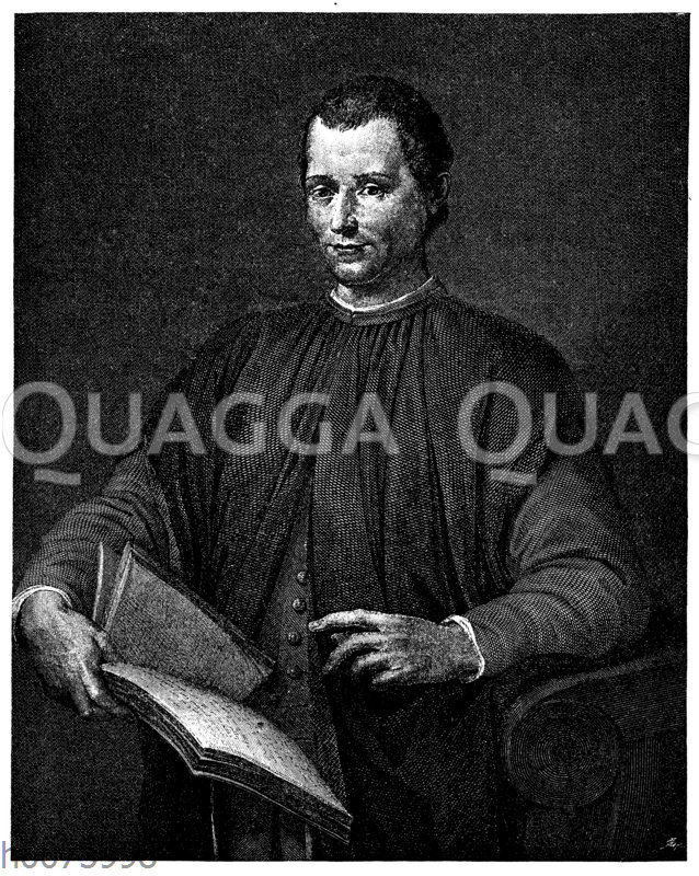 Niccolo Machiavelli. Nach dem Gemälde von Santo de Tito gestochen von B. Toschi