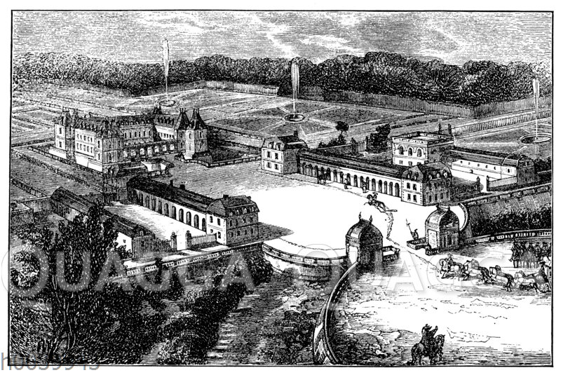 Schloss von Versailles zur Zeit des Regierungsantritts Ludwigs XIV.