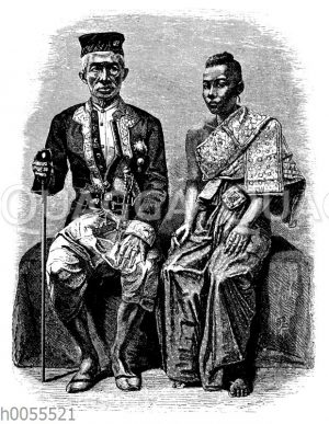 König Mongkut von Siam und seine Hauptgemahlin Um das Jahr 1864