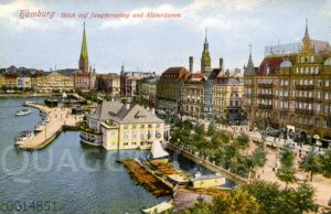 Hamburg: Blick auf Jungfernsteig und Alsterdamm