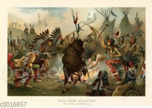 Sioux-Indianer beim Kriegstanz