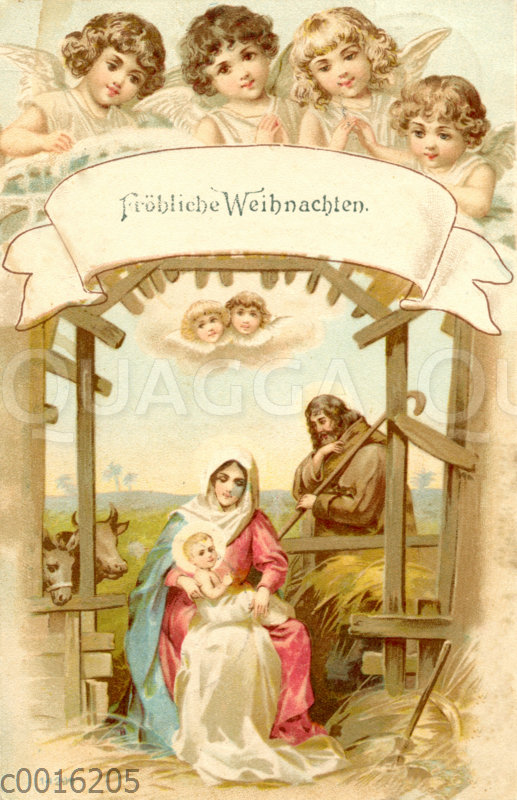 Die heilige Familie im Stall von Bethlehem