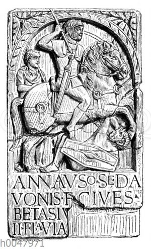 Römische Darstellung eines germanischen Auxiliarreiters in römischen Diensten