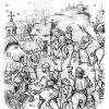 Plünderungsszene zur Zeit der Hussitenkriege