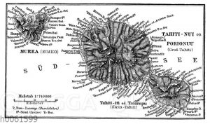 Karte von Tahiti und Eimeo