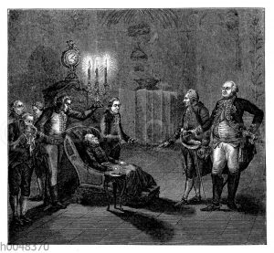 Friedrich II. von Preußen: Auffinden seiner Leiche im Lehnstuhl