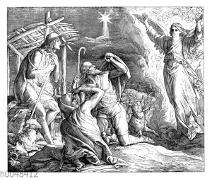 Den Hirten wird Christi Geburt verkündet