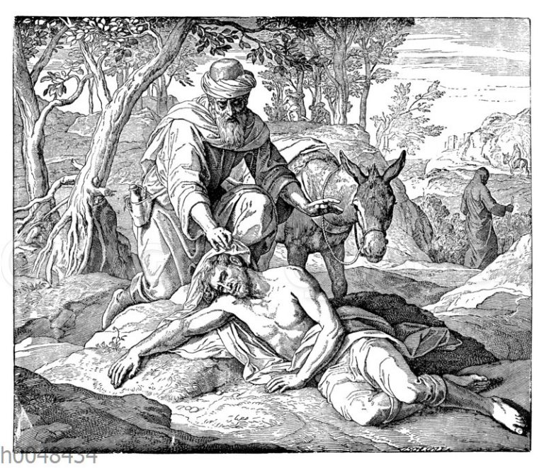 barmherziger Samariter Bildschlagwort Quagga Illustrations
