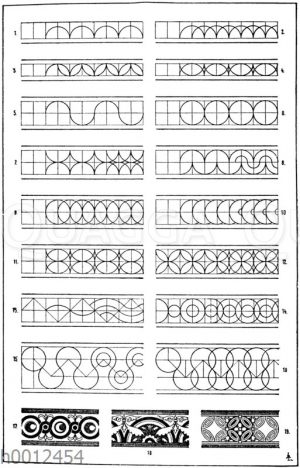 Bandmotive: 5. und 13. Wellenlinien. 10. Motiv der sog. Münzschnur