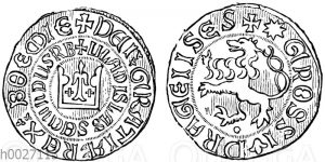 Münze: Böhmischer Groschen aus dem Anfang des 14. Jahrhunderts (König Wenzel II.)