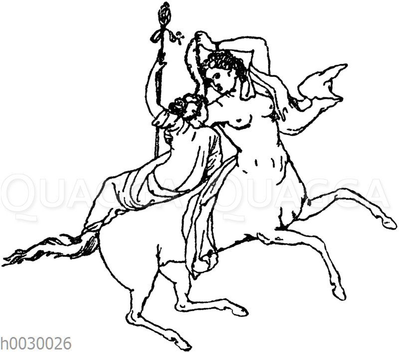 Kentaur und Bacchant. Wandmalereien aus Pompeji. (Chefs-d'oeuvres de l'art antique)