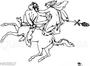 Kentaur und Bacchant. Wandmalereien aus Pompeji. (Chefs-d'oeuvres de l'art antique)