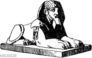 Liegender Sphinx. Ägyptisch. Original im Louvre in Paris. (Raguenet)