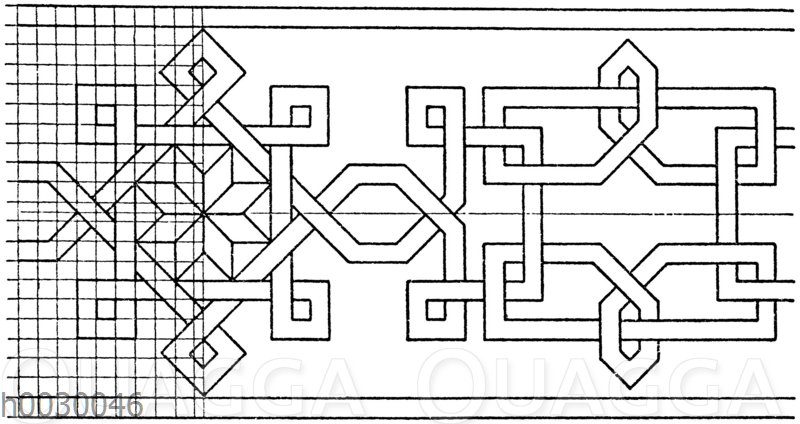 Flechtbandmotiv von Holz- und Elfenbeineinlagen. Italienische Renaissance.