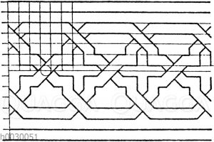 Flechtbandmotiv von Holz- und Elfenbeineinlagen. Italienische Renaissance.