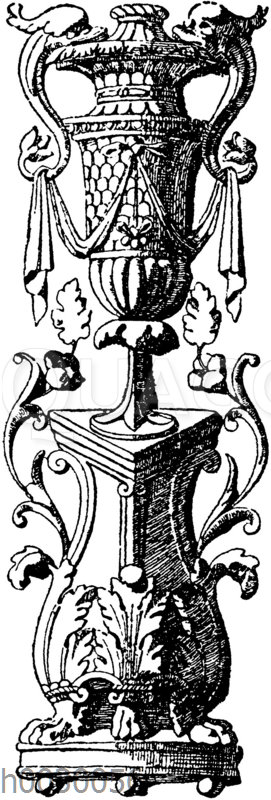 Vasenornament. Untere Partie einer Füllung. Ital. Renaissance.
