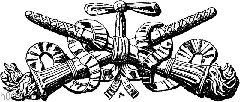 Gekreuzte Fackeln. Renaissance-Ornament.