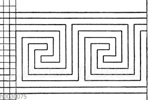 Unsymmetrische oder laufende Mäander nach griechischen Vasenmalereien: Gewöhnliche