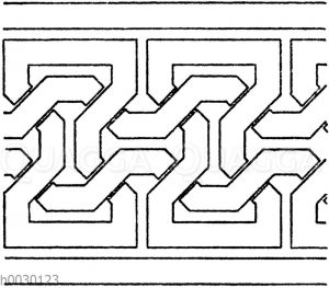Einfache maurische Flechtbandmotive aus der Alhambra in Granada.
