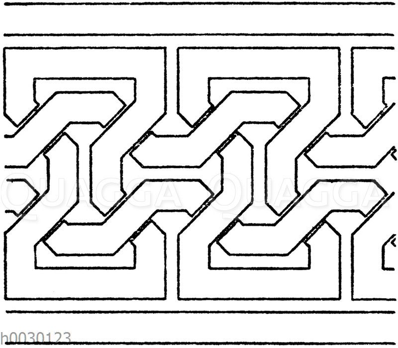 Einfache maurische Flechtbandmotive aus der Alhambra in Granada.