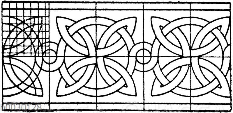 Romanischer Flechtband. Motive einer Archivoltverzierung zu Segovia.