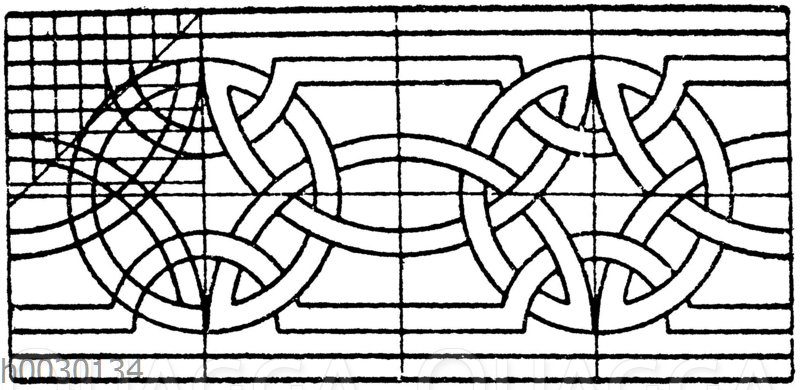 Romanisches Flechtband. Motiv einer Archivoltverzierung zu Segovia.