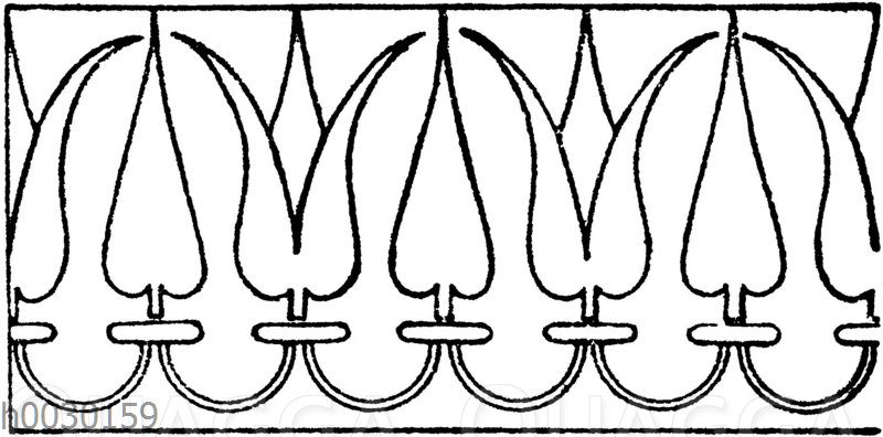 Laufende Endigungen: Äußere Randverzierung einer griechischen Kylix. (Lau)