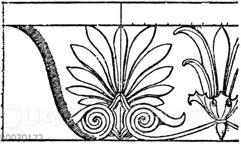 Simaornament: Antike Sima Verzierung nach Bötticher.