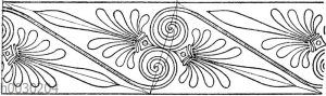 Palmettenband: Bemalung griechischer Tongefäße.