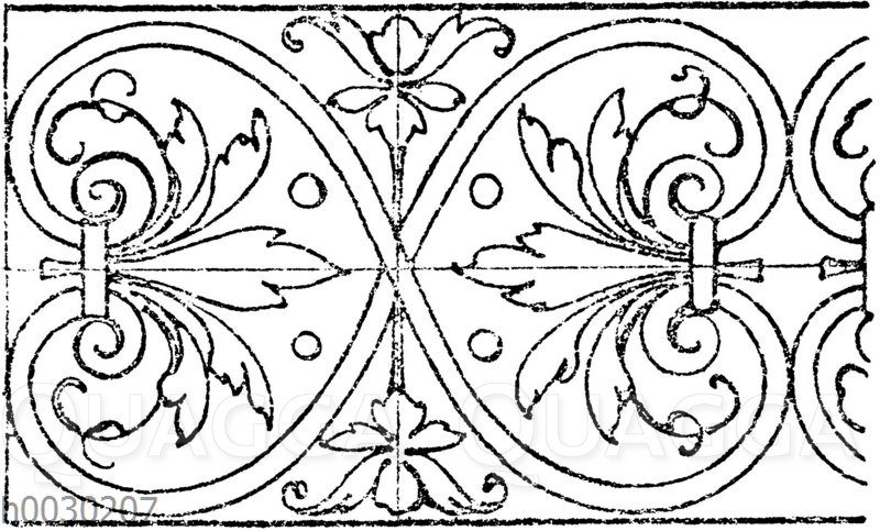 Palmettenband: Beliebtes Intarsiamotiv der ital. Renaissance.