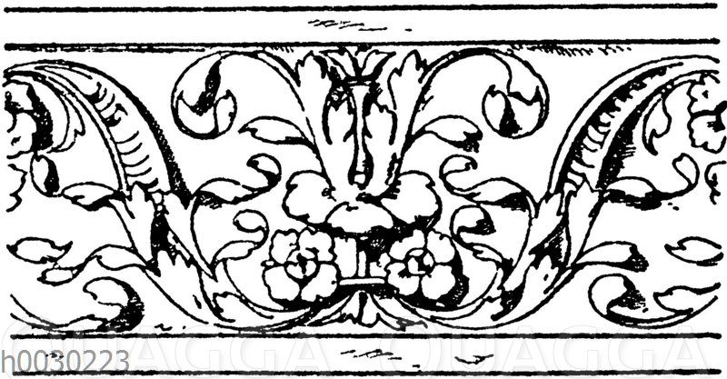 Blattbänder und Rankenbänder: Friesverzierung. Französische Renaissance.