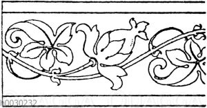 Blattbänder und Rankenbänder: Lederpressung aus dem 16. Jahrhundert. Rathausbibliothek zu Schwäbisch-Hall. (Musterornamente)