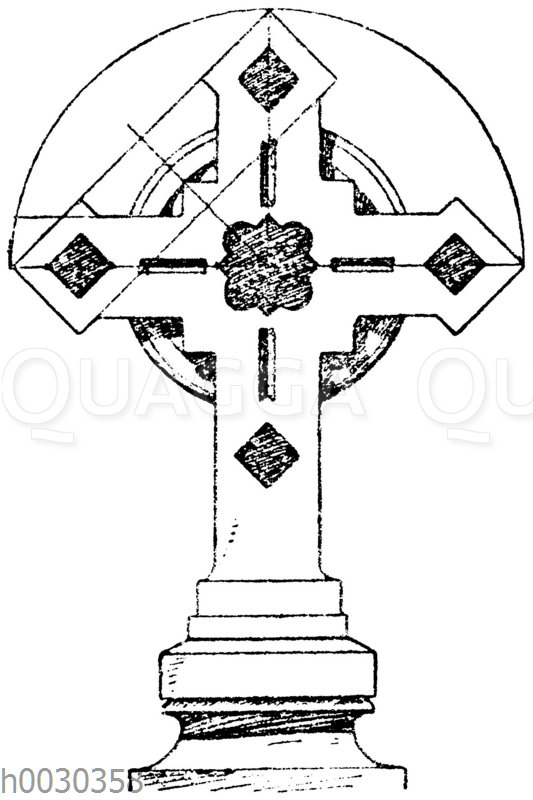 Kreuz in Stein: Turmkreuz der Kirche St. Pierre zu Montrouge. Paris. (Raguenet)