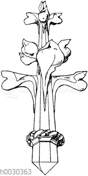 Kreuzblume: Französisch-gotische Kreuzblume nach Viollet-le-Duc.