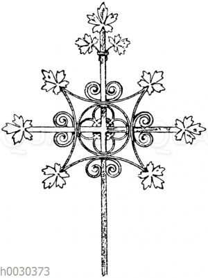 Kreuz in Schmiedeisen: Kreuz in Schmiedeisen: Mittelalterliches Turmkreuz aus Franken. (Gewerbehalle)