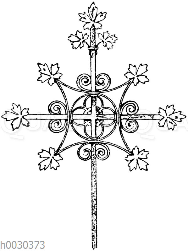 Kreuz in Schmiedeisen: Kreuz in Schmiedeisen: Mittelalterliches Turmkreuz aus Franken. (Gewerbehalle)