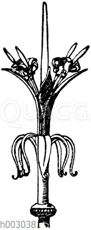 Blumen in Schmiedeisen: Partie von einem spanischen Gittertor. 14. Jahrhundert. (L'art pour tous)