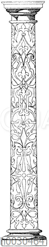Säule mit Intarsienverzierung. Deutsche Renaissance. (Hirth)