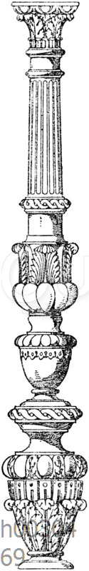 Säulenschaft: Kandelaberartige Säule von einem Himmelbett. (Französische Renaissance)