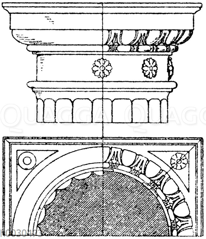 Dorisches Säulenkapitell. Italienische Renaissance.Nach Barozzi da Vignola.